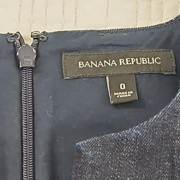 Banana Republic Angled Seam Pencil Dress Women's Sz 0 Short Sleeve Navy NWOT - Picture 5 of 16